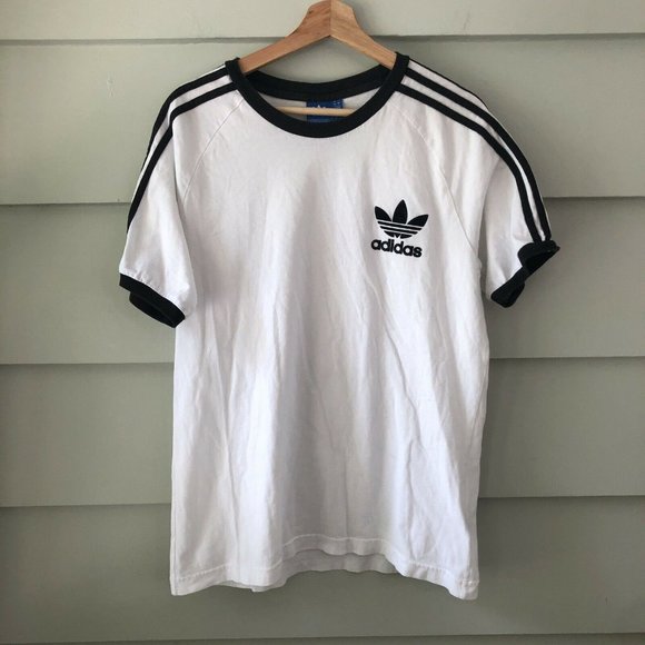 adidas Other - Adidas Three Stripped Trefoil Ringer T-Shirt L